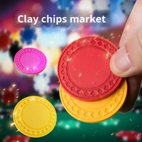 Jetons de poker en argile vierge sans insert en métal, 50 pièces par tube, 10 couleurs, pour bar, lounge, jeu de poker, Texas Hold'em, vente en gros, OEM, personnalisé