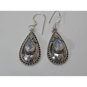 Pendientes de Plata de Ley 925 con piedra lunar facetada, piedra preciosa, amatista natural, regalo para niñas y mujeres - Product Image 3