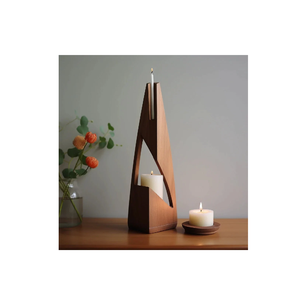 Portavelas de madera maciza de forma redonda para el hogar, decoración para sala de estar, soporte de velas, suministro directo de fábrica de la mejor calidad - Product Image 5