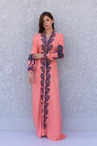 Vestidos de moda hechos a mano, manga larga bordada hasta la rodilla, ropa de fiesta informal, Maxi - Product Image 2