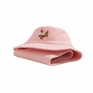 Sombrero de Pescador con Bordado de Mariposa Rosa de Moda, Unisex, de Algodón, con Estampado de Mariposa, Estético y Moderno, para el Sol de Verano - Product Image 6