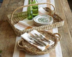 Plateau de service en rotin en osier de bambou naturel de haute qualité pour ustensiles de cuisine accessoires de maison et artisanat de décoration - Product Image 3