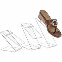 Support moderne en acrylique transparent personnalisable pour rehausseur de chaussures, idéal pour baskets et talons |   Comptoir de présentation pour le commerce de détail, finition polie, facile à assembler