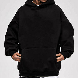 Sweat-shirt à capuche de luxe de haute qualité en gros, poids lourd, logo brodé personnalisé, couleur personnalisée, coupe classique, homme, hiver, poche - Product Image 2