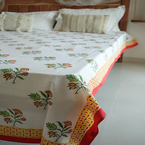 Ensemble de couvre-lit en satin de coton 3 pièces avec motif de feuilles florales, design plié thérapeutique, 400TC, literie moderne de luxe écologique - Product Image 1