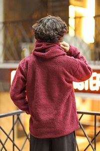 Sudadera con capucha Sherpa sin forro de moda para hombres Invierno Cálido Poliéster/Algodón Streetwear Moda - Product Image 2