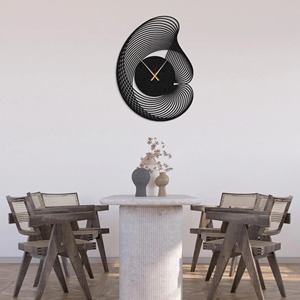Beautiful Black Metal Unique Clock Modern Minimalist Design Perfect For Living Room Bedroom Office And Hallway Decor - Product Image 6