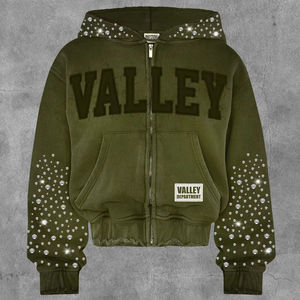 Sudaderas con Pedrería, Sudaderas con Cremallera de Color Personalizado, Transpirables y Cómodas, Sudaderas con Pedrería para Hombre - Product Image 4