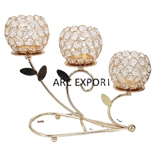 Nouveau bougeoir de pièce maîtresse de Table de mariage et de maison moderne chandelier créatif en métal et cristal pour accessoires d'éclairage - Product Image 1