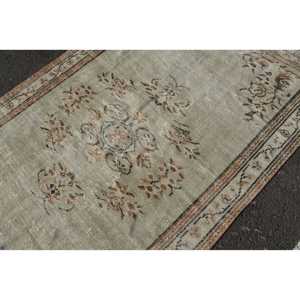 พรมวินเทจสไตล์ตุรกี ขนาด 5x7.8 ฟุต สีเบจน้ำตาล พรมขนสัตว์สไตล์ตะวันตกเฉียงใต้ - Product Image 5