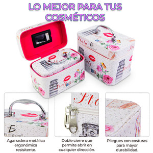 MAQ.09.4 Borsa Cosmetica Portatile di Grande Capacità Stampata per Kit da Viaggio, Organizzatore Trucchi da Appendere, Set da 3 Pezzi - Product Image 6