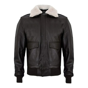 Chaqueta de cuero con estilo personalizado nuevo diseño piel de oveja Vintage Color sólido hombres mujeres chaquetas de cuero Unisex - Product Image 5