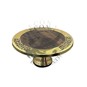 Soporte de pastel redondo ecológico de lujo de madera con acabado Natural personalizado para servicio de cumpleaños de boda de hotel en casa - Product Image 3