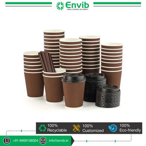 Vasos de papel Kraft ondulados personalizables de 20oz, servicio resistente al calor de triple pared de alta calidad para café caliente - Product Image 4