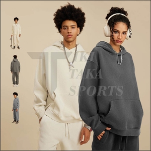 Sweat-shirt Hip Hop en molleton 100% coton, coupe oversize, haute qualité, vintage, hiver, couleur unie, écologique, 360g, logo personnalisé - Product Image 2