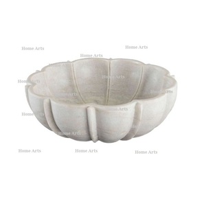 <b>Set</b> of 2 white marble bowl with metal base superior quality dry fruits serving bowl for wholesale supplier - Product Image 6