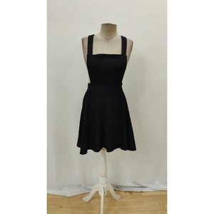 Robe courte évasée en velours pour femme avec détails croisés au dos, 29249 - Noir - Product Image 4