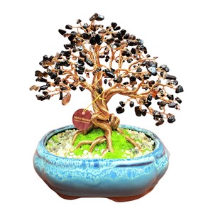 TINH TAN PHONG THUY Escultura de Arte de Metal con Alambre, Árbol Bonsái, Gema del Dinero, Artesanía de la Suerte 22x16x12 Navidad Pascua San Valentín - Product Image 2