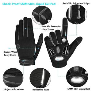 Full-Finger Breathable <b>Touchscreen</b> Leather <b>Gloves</b> Mountain Bike Cycling Protective Unisex Hand <b>Gloves</b> Gym Sports - Product Image 3