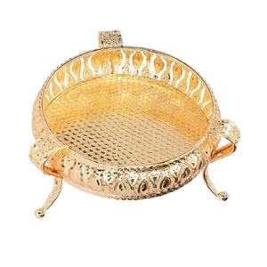 Lujosa apariencia decorativa bandeja de servir de metal buen material y acabados calidad hogar restaurante fiesta producto utilizable - Product Image 5