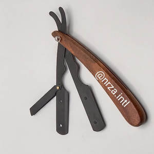 Imported Disposable Stainless Steel Straight Razor Cut-Resistant Blade with Wooden Handle for Throat Body Face <b>Shaving</b> in Salons - Product Image 4