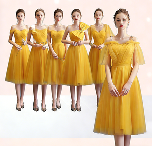 Robes de <span class=keywords><strong>demoiselle</strong></span> <span class=keywords><strong>d</strong></span>'<span class=keywords><strong>honneur</strong></span> personnalisées multi-styles en tulle rose, coupe trapèze, longueur genou, <span class=keywords><strong>robe</strong></span> de soirée formelle - Product Image 4