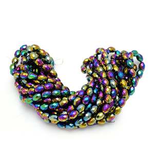 Perles d'hématite de haute qualité, multicolores jaunes et dorées, pour la fabrication de bijoux et de bracelets - Product Image 1