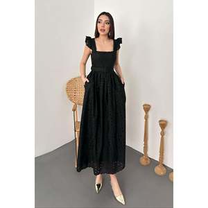 <b>Black</b> <b>Lace</b> Embroidered Dress - <b>Black</b> - Product Image 1