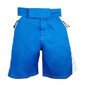 2026 Shorts de boxe de bonne qualité pour hommes nouveau Style vêtements de sport Spandex-Polyester bleu clair-couleur Shorts de boxe - Product Image 6