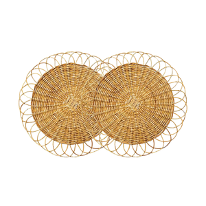 PLACEMATS EN ROTIN TISSÉS EN FIBRE NATURELLE DE HAUTE QUALITÉ SOUS-VERRE Léger, flexible et facile à nettoyer Décoration murale suspendue - Product Image 1