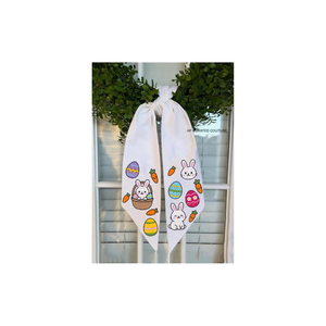 Guirlande de Pâques en crêpe de haute qualité, brodée à la main, avec des perles et des paillettes, pour une décoration festive - Product Image 1