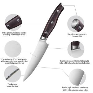 มีดสแตนเลสอเนกประสงค์สำหรับเชฟมีดทำครัวใบมีดคมบริการ OEM ผลิตตามสั่ง - Product Image 5