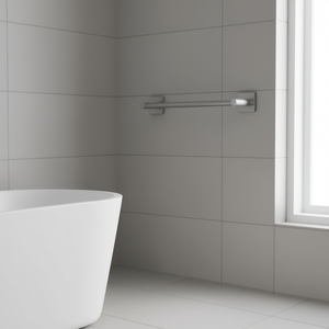 Porte-serviettes mural FUJI FJ2130 en argent brossé, design court et droit (34,1x6,9x4,7cm) - Product Image 3