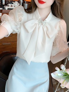 เสื้อชีฟองสีขาวแขนยาวผู้หญิงสไตล์เกาหลี ไซส์ฟรี คอลเลคชั่นฤดูใบไม้ผลิ - Product Image 2