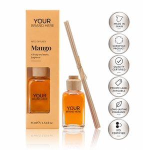 Diffuseur de parfum à la mangue en marque propre 45ml |   Parfum d'ambiance tropical et fruité |   Fabricant OEM Espagne - Product Image 1