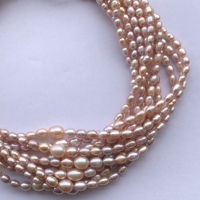 Perles de culture d'eau douce roses naturelles de 4 mm, 6 mm, 8 mm, forme riz, coupe lisse, pour la fabrication de bijoux, en vrac, nouvelle qualité AAA, en ligne