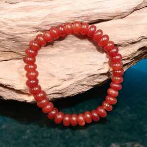 Carnelian Quartz Stretch Beaded <b>Bracelet</b> 7-8mm Natural <b>Stone</b> Jewelry for Women Boho Style Global Trend 2025 Gift Idea - Product Image 5