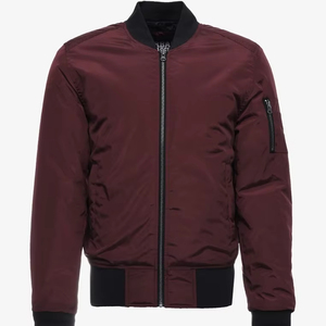 Blouson bomber pour homme, nouvelle conception automne-hiver, couleur unie, fermeture éclair, tissé, coupe-vent, respirant, couleurs personnalisées, fermeture éclair durable - Product Image 1