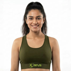 Soutien-gorge de sport classique à maintien élevé pour femmes, olive, sans couture, compression, gym, fitness, yoga, vêtements de sport, OEM personnalisé - Product Image 1