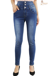 กางเกงยีนส์ผู้หญิงผ้าเดนิมระบายอากาศได้แห้งเร็วชุดลำลองดีไซน์ทันสมัยมาใหม่วัสดุดั้งเดิม - Product Image 2