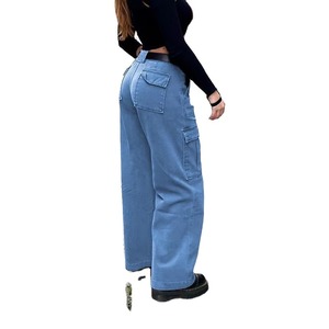 Pantalones Vaqueros de Cintura Baja Estilo Vintage para Mujer, al por Mayor, Personalizados, de Mezclilla Lavada, de Pierna Ancha, Estilo Holgado, Pantalones Baggy para Mujer - Product Image 4