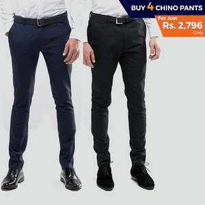 Paquete de 4 pantalones chinos de algodón para hombre - Product Image 2