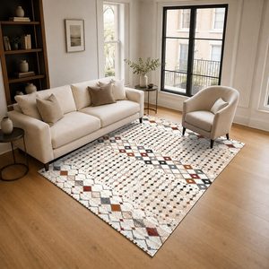 Tapis chenille antidérapant RUGS DEPOT LXDP-0756, multicolore, neutre, traditionnel, oriental, imprimé numériquement, lavable en machine, vente en gros - Product Image 2
