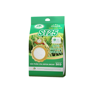 Arroz Jazmín Blanco 100% Orgánico SEPON ST25, Bolsa de 5 kg, Exportación, Grano Largo, Textura Dura, Certificado ISO, 5% de Grano Partido, Origen Vietnam - Product Image 1
