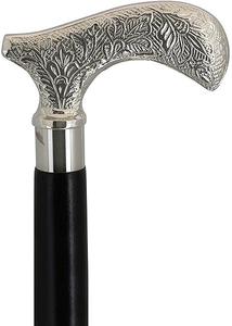 Bastón para caminar de estilo Vintage náutico antiguo con mango de aspecto real de latón plateado de diseñador, regalo para mujeres y hombres mayores - Product Image 2