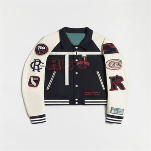 Chaqueta de bombardero universitaria de calle para hombre con logotipo personalizado OEM, chaquetas de béisbol con letras bordadas y parches de chenilla del fabricante - Product Image 6