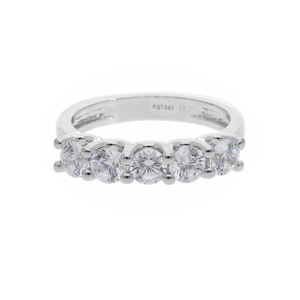 Anillo de Eternidad Clásico para Mujer, Chapado en Rodio, con Diamante CVD Cultivado en Laboratorio, Certificado IGI, Oro de 14K, Corte Clásico, Media Eternidad, Aniversario - Product Image 3