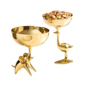 Set of 2 Gold Polished <b>Chocolate</b> Dry Fruit Serving Bowls Trending Round Design in Different Sizes for Wedding and Events - Product Image 1