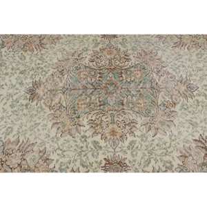 <b>Traditional</b> Green Beige 3.7x7.5ft Woolen Living Room Carpet Aubusson Design Patchwork Turkish <b>Rug</b> for Bedside Hallway Latex - Product Image 5