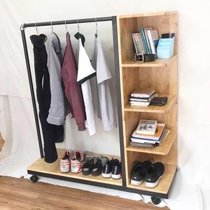 Organizador de Ropa Plegable de Madera Natural para Armario y Tienda de Ropa - Product Image 5